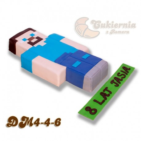 Tort w kształcie Steve'a z gry "Minecraft"