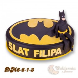 Tort z logo i figurką Batmana