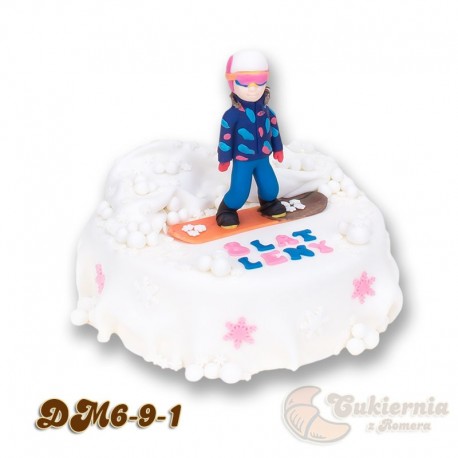 Tort z figurką snowboardzistki