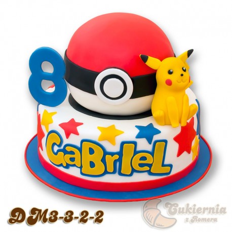 Tort z figurką Pikachu i Pokeball'em