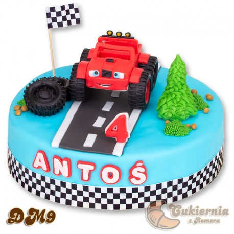 Tort z figurką samochodu